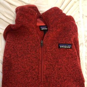Red Patagonia quarter zip